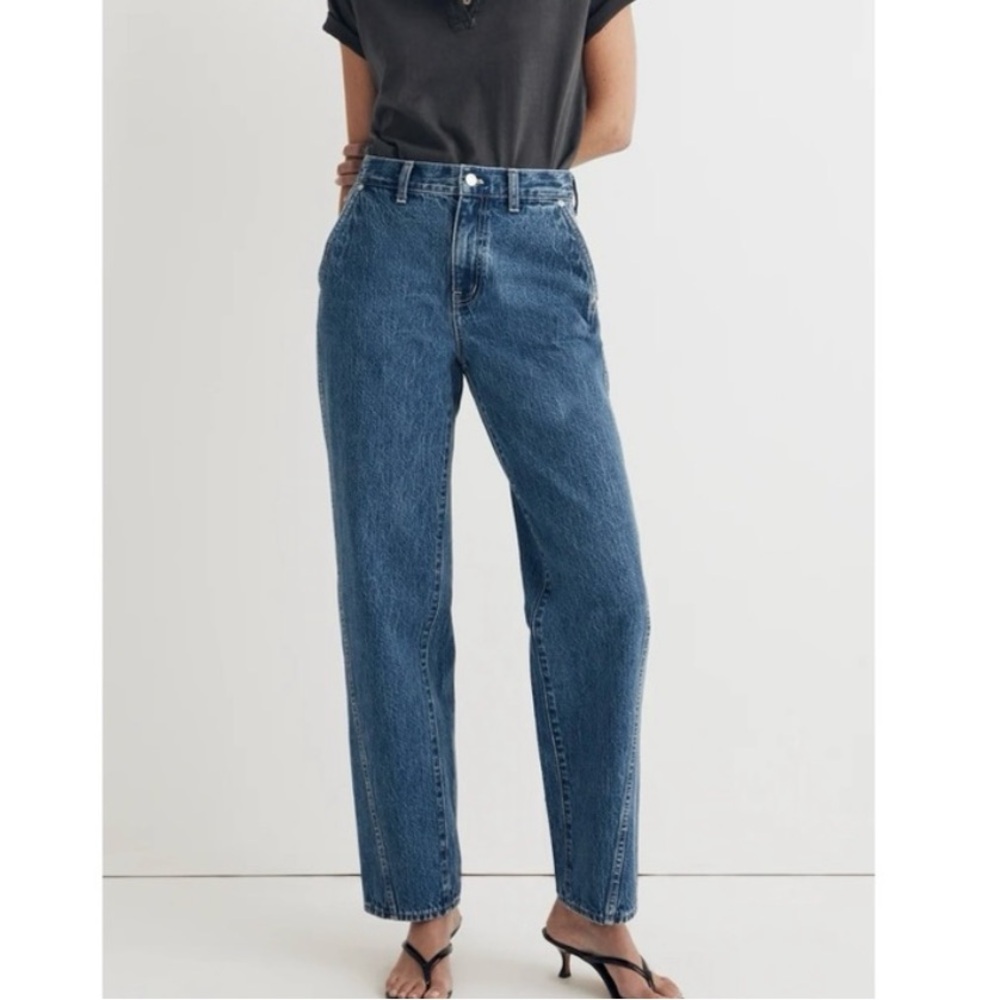 Madewell Baggy Straight Jean Twisted Seam Rigid Denim Ensenada Wash Size 28